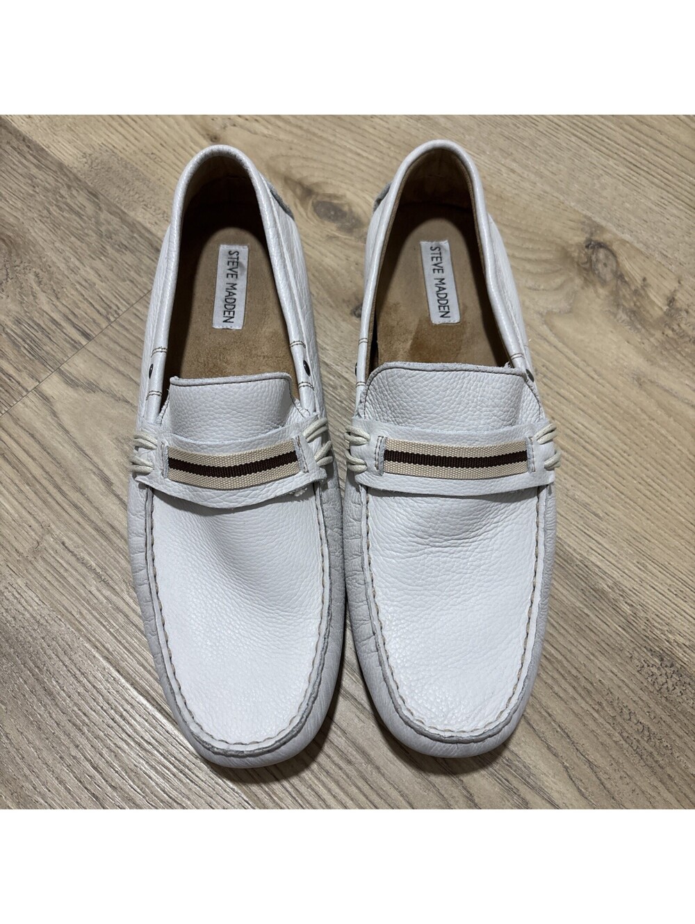 Steve Madden Zepplyn Mens Shoes Casual Slip on Loafers Gray Leather US10.5